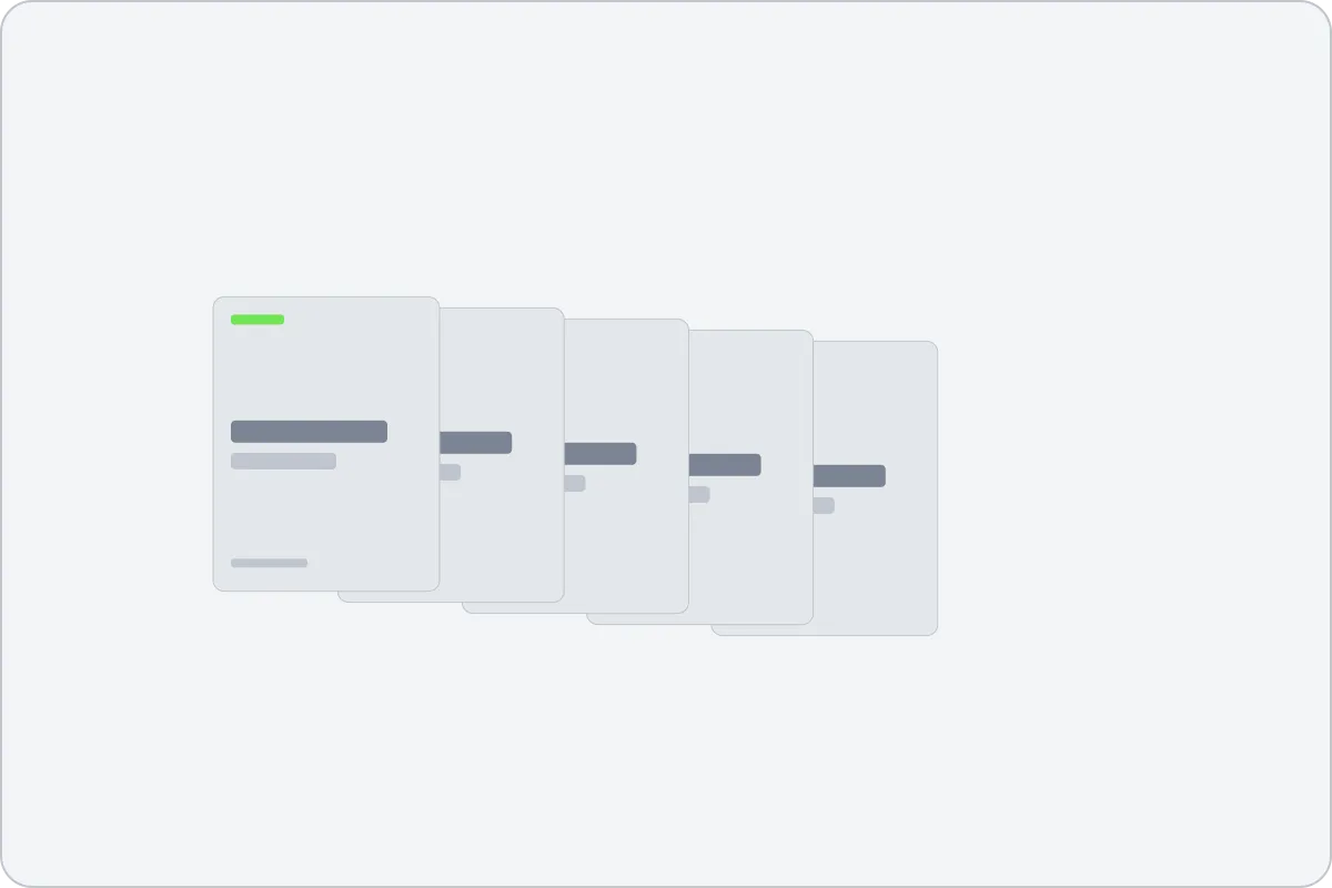 One composition repeated as a stack of clips